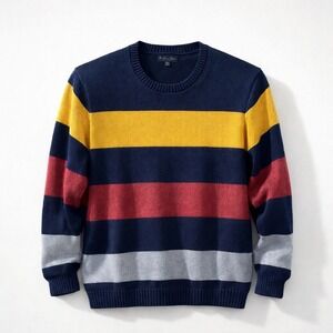Brooks Brothers Sweater Mens 3XL Rugby Striped Crewneck 100% Combed Cotton